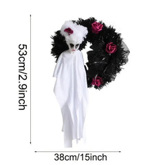 Black & White Ghost Door Hanging for Halloween Decor